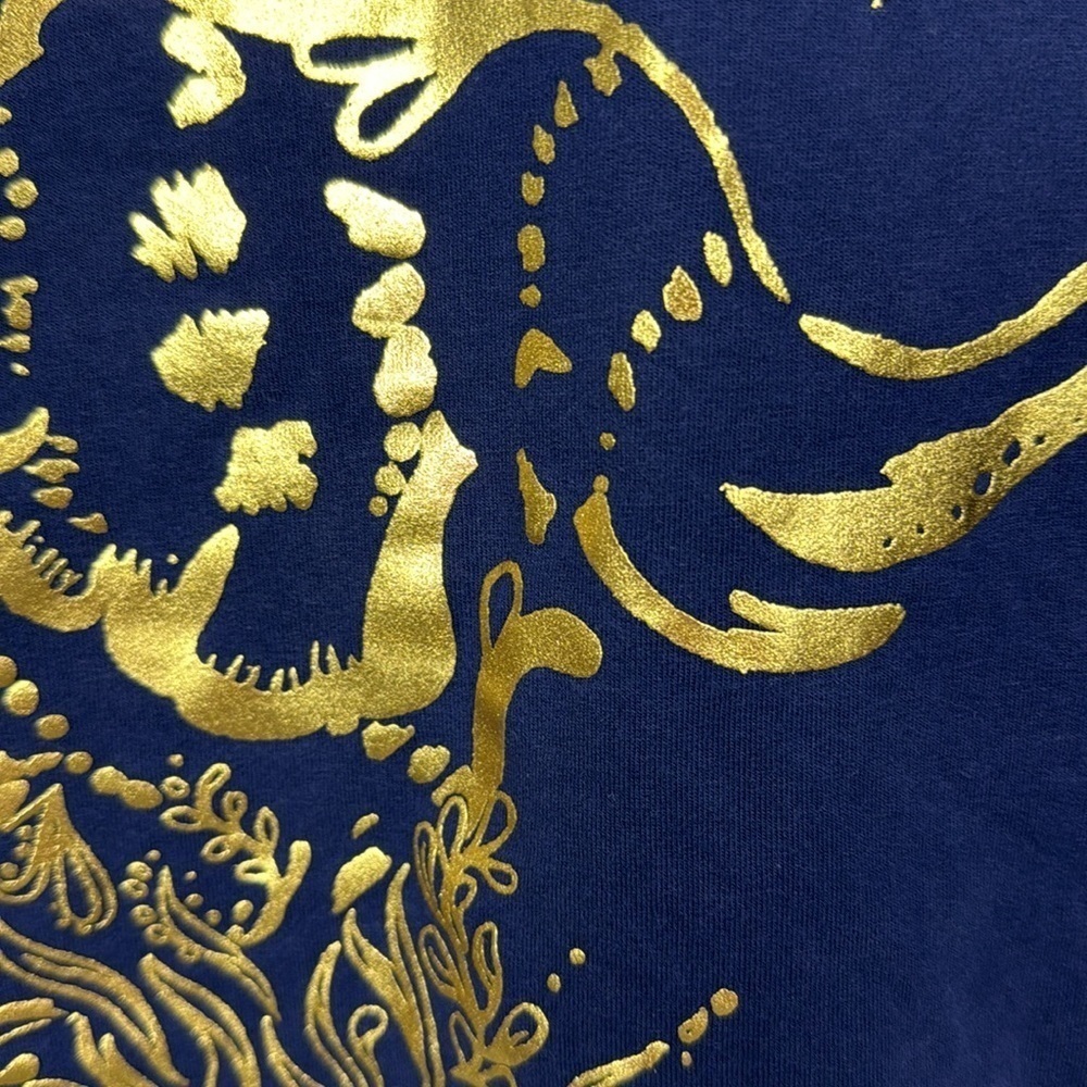 Lilly Pulitzer Blue and Gold Elephant Sweatshirt - Picture 4 of 8